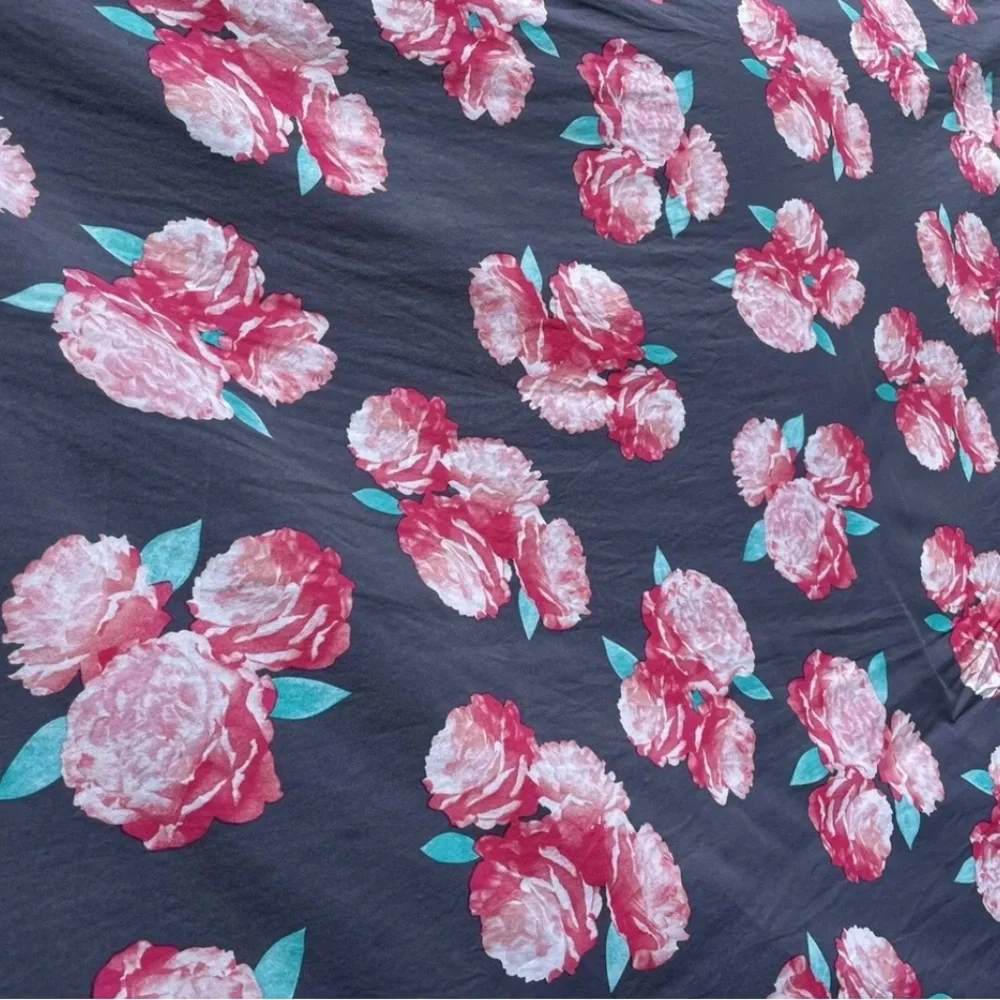 PINK Victoria's Secret RARE Queen Size Grey & Pink Floral Duvet Cover